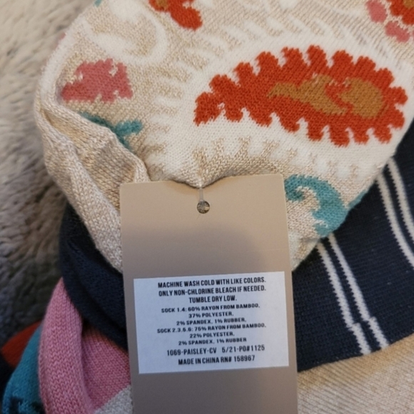 Floral and stripes low cut ankle socks - Picture 2 of 3